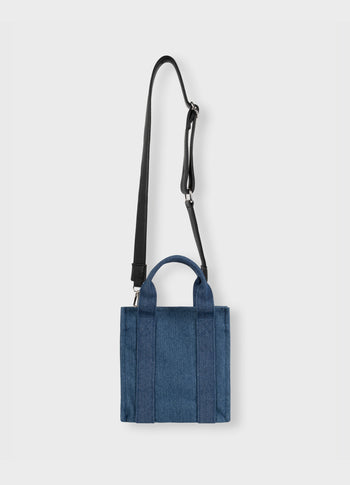 mini box bag denim | stone blue