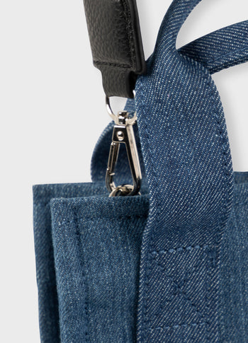 mini box bag denim | stone blue