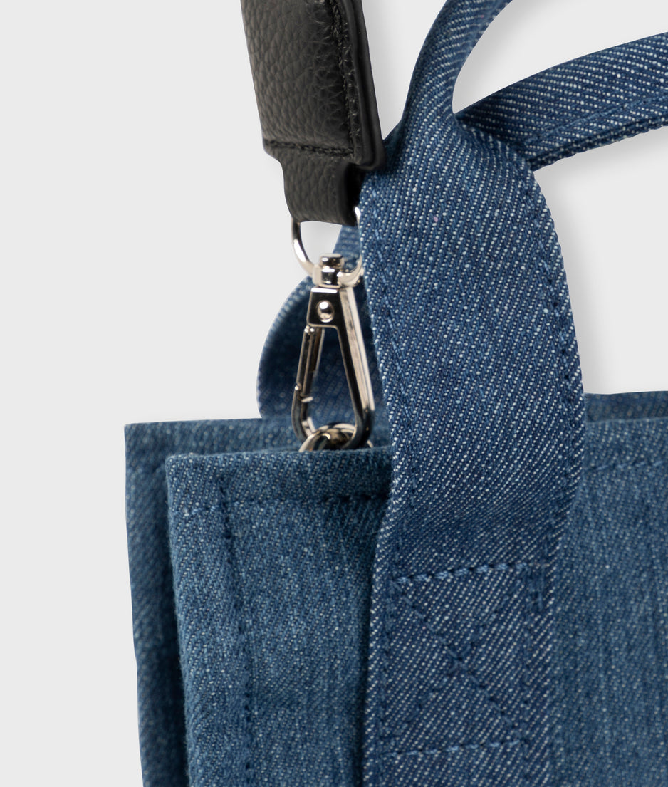 mini box bag denim | stone blue