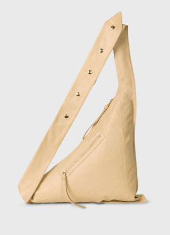 leather shoulder bag | pearl