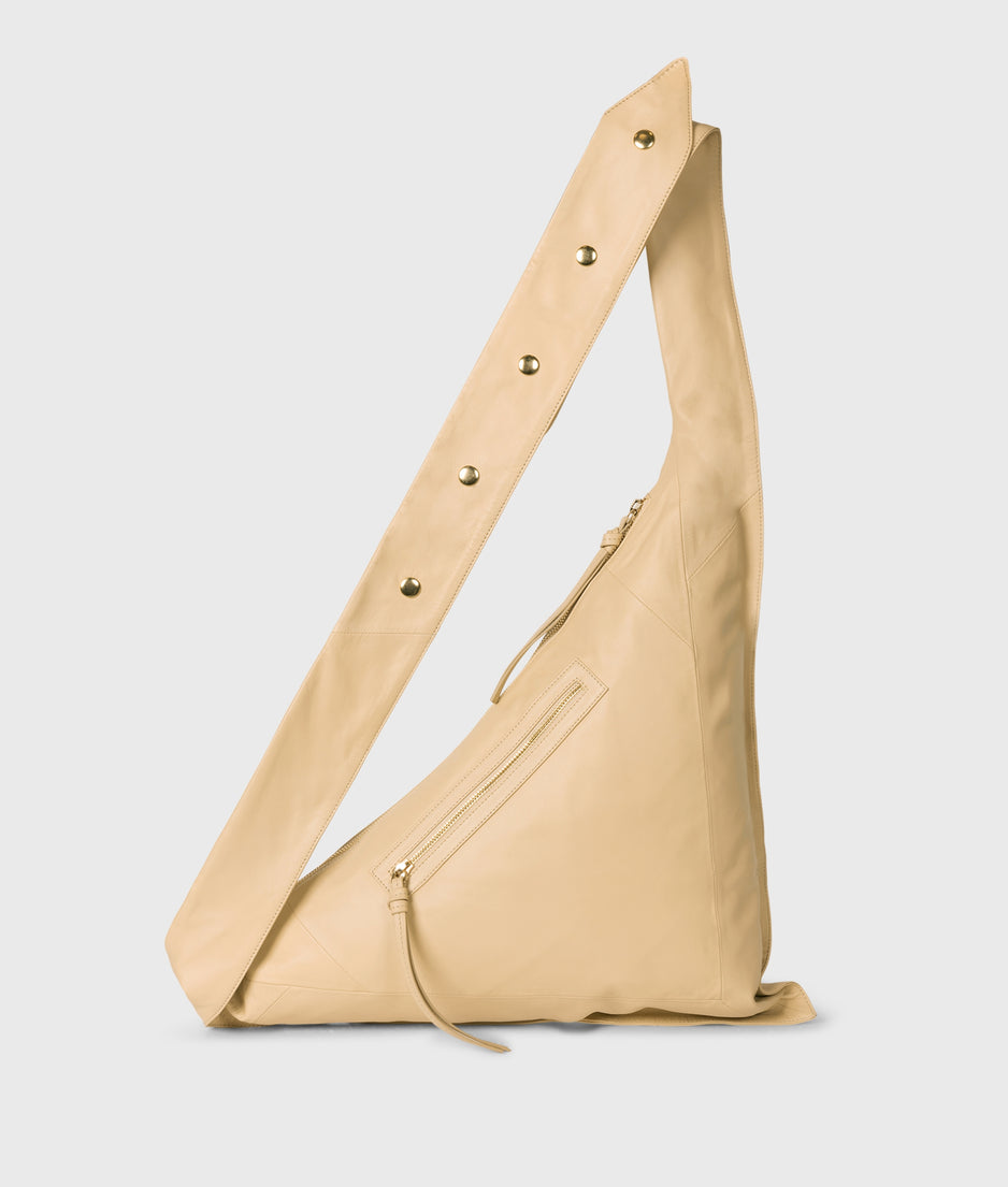 leather shoulder bag | pearl