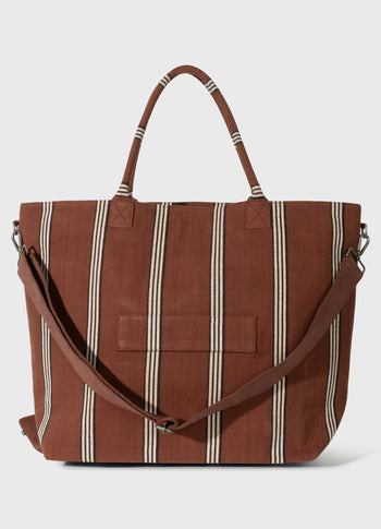 beach shopper stripes | deep brown