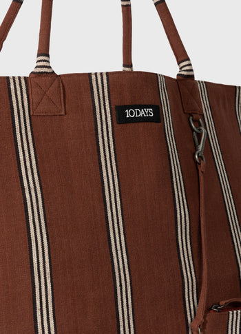 beach shopper stripes | deep brown