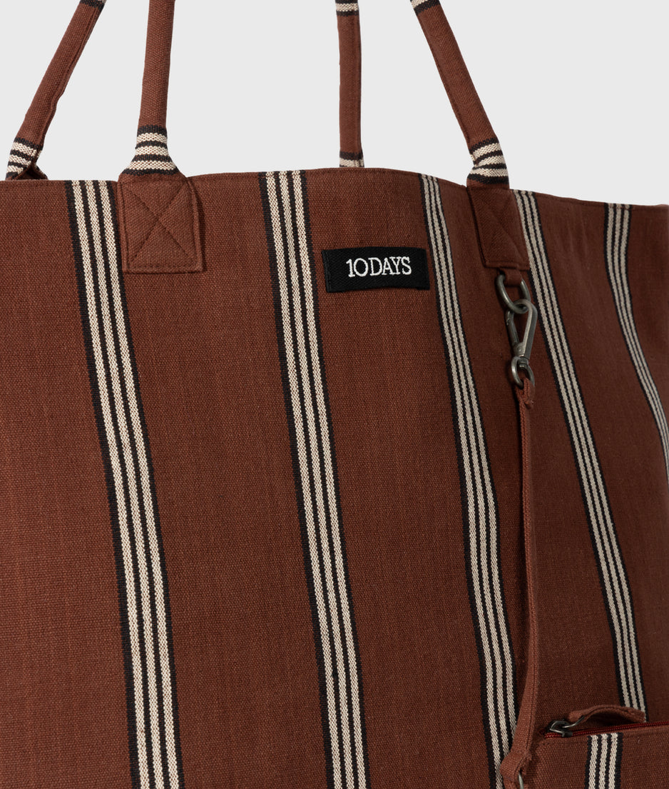 beach shopper stripes | deep brown