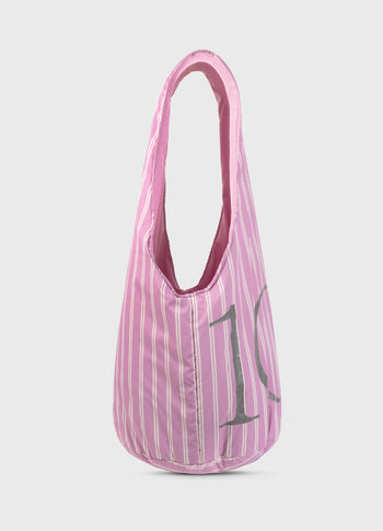 woven bag nylon stripes | violet