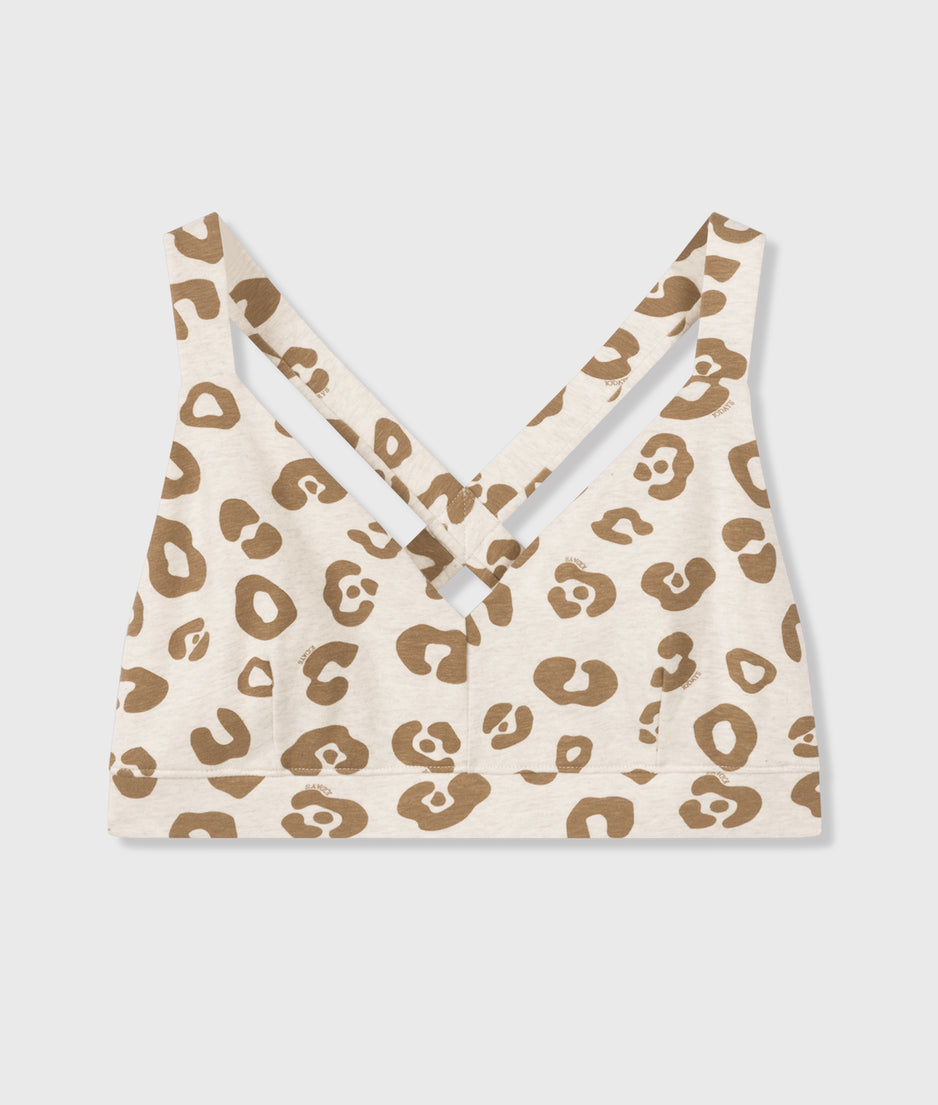 sporty bra leopard | soft white melee