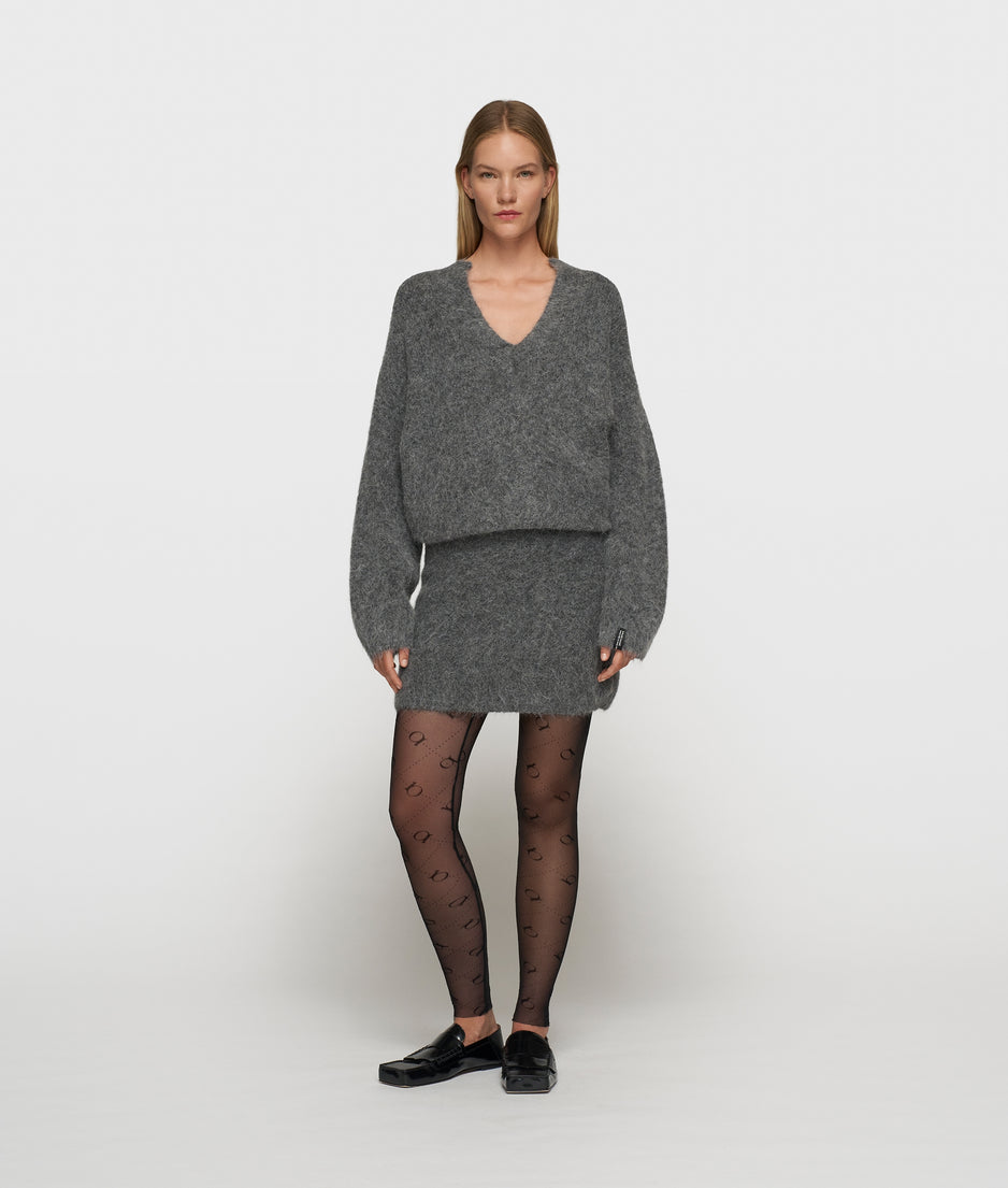 mini hairy knit skirt | antra melee