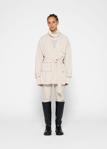 worker jacket crepe | light safari