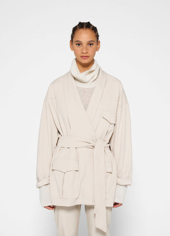 worker jacket crepe | light safari