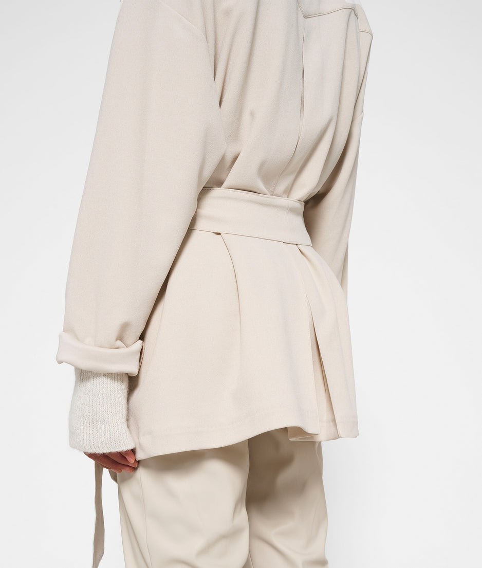worker jacket crepe | light safari