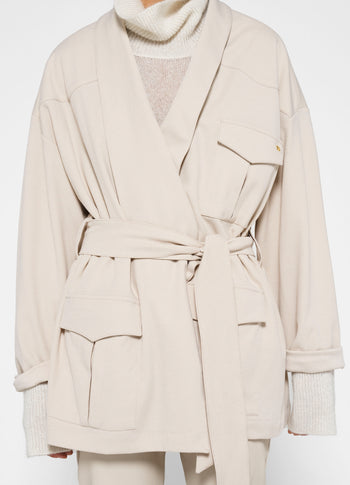 worker jacket crepe | light safari