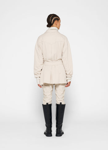 worker jacket crepe | light safari
