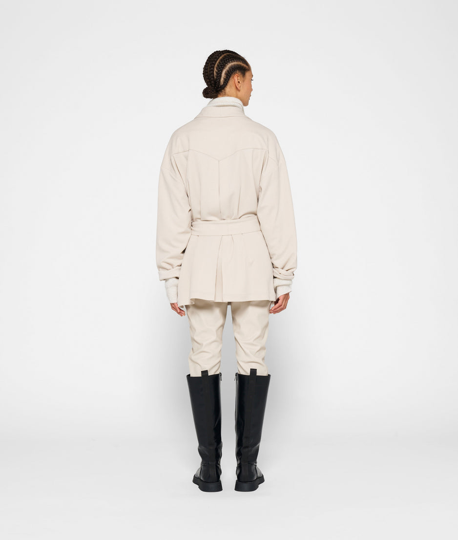 worker jacket crepe | light safari