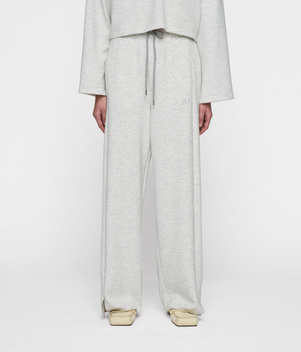 soft scuba pants | white grey melee