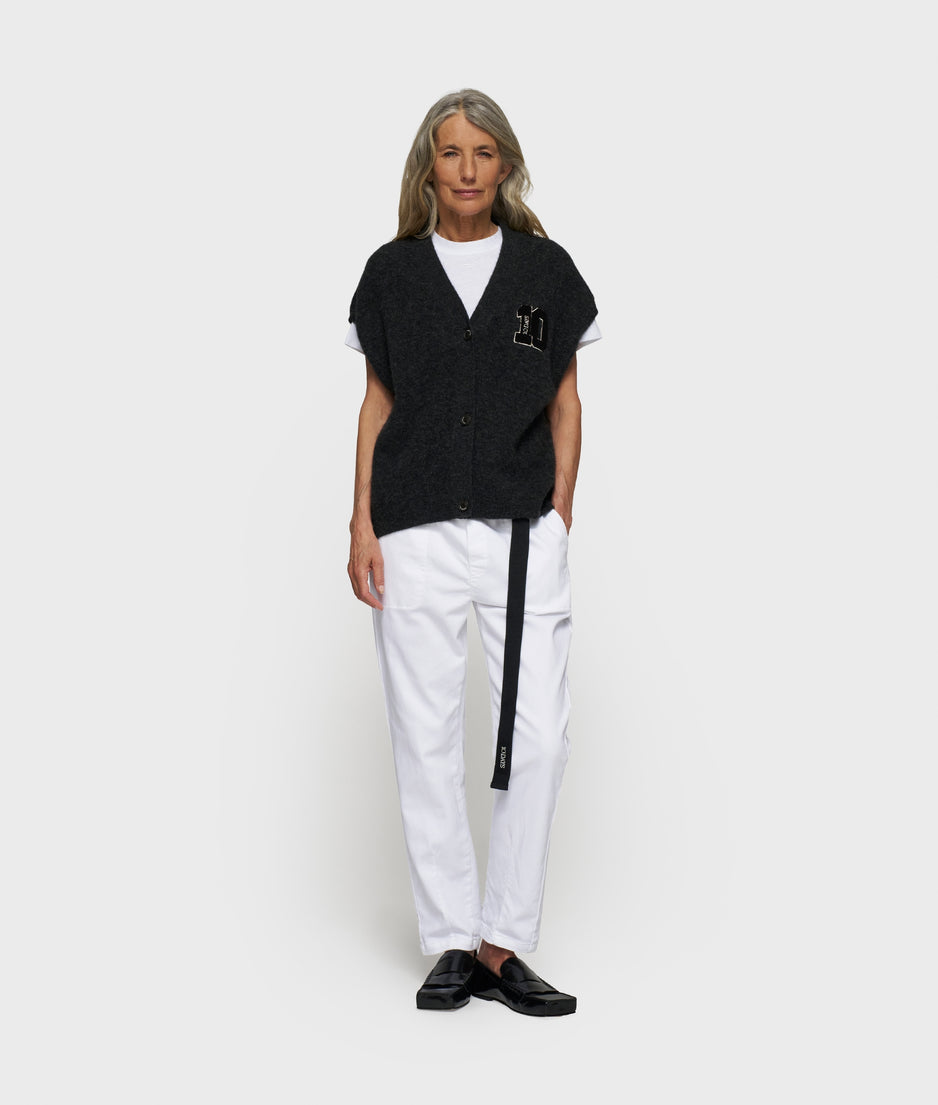 belted pants | optic white
