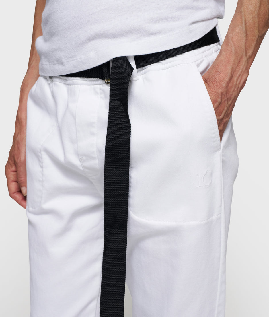 belted pants | optic white