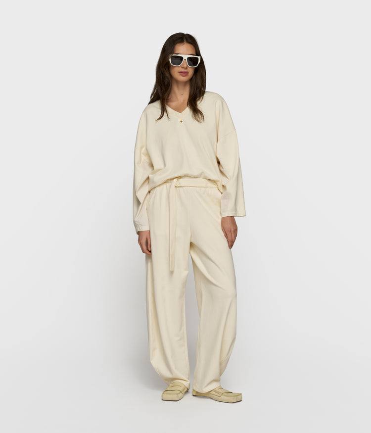 banana pants fleece | soft vanilla