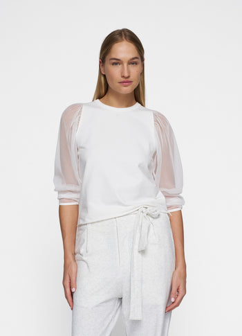 soft sweater puff sleeves | ecru