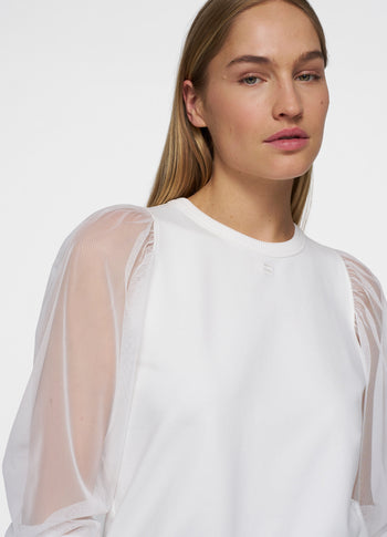 soft sweater puff sleeves | ecru
