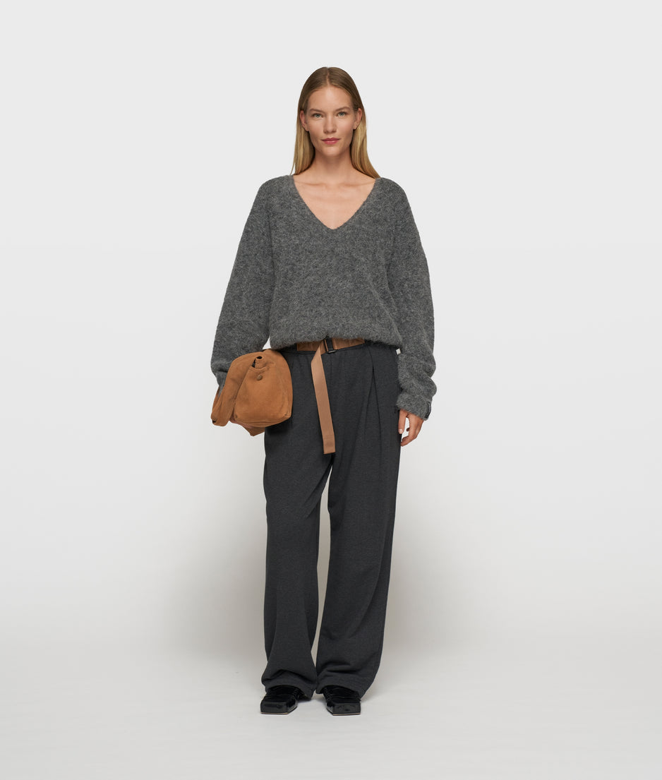 pleat hairy knit sweater | antra melee