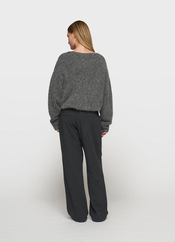 pleat hairy knit sweater | antra melee