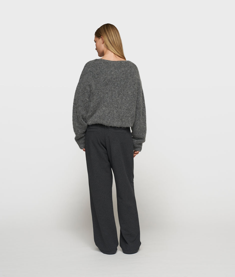 pleat hairy knit sweater | antra melee
