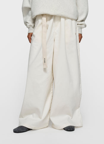 wide pants jog twill | pearl
