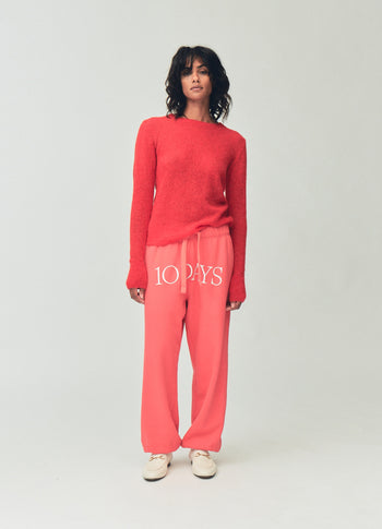 tee thin knit | coral red