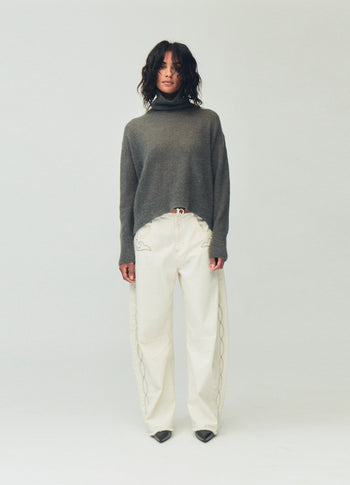 turtleneck sweater knit | grey raven
