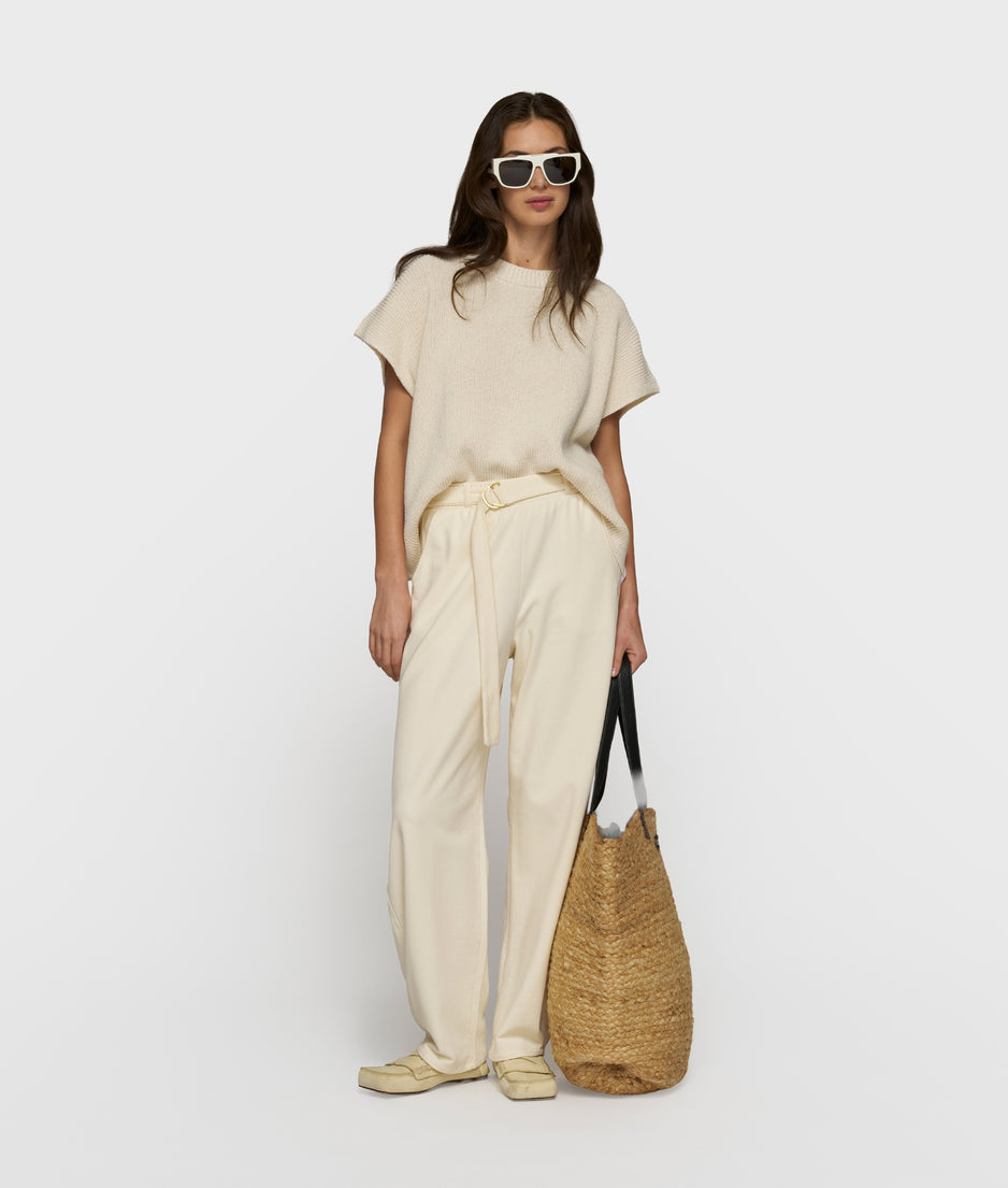 cotton knit top | soft vanilla