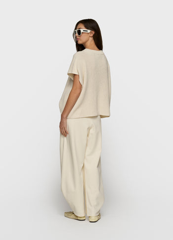 cotton knit top | soft vanilla