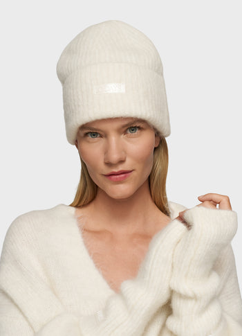 hairy knit gloves | ecru