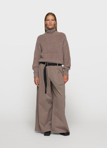 cropped knit turtleneck | moonrock