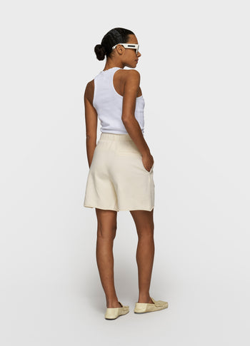 tank top rib pearls | white