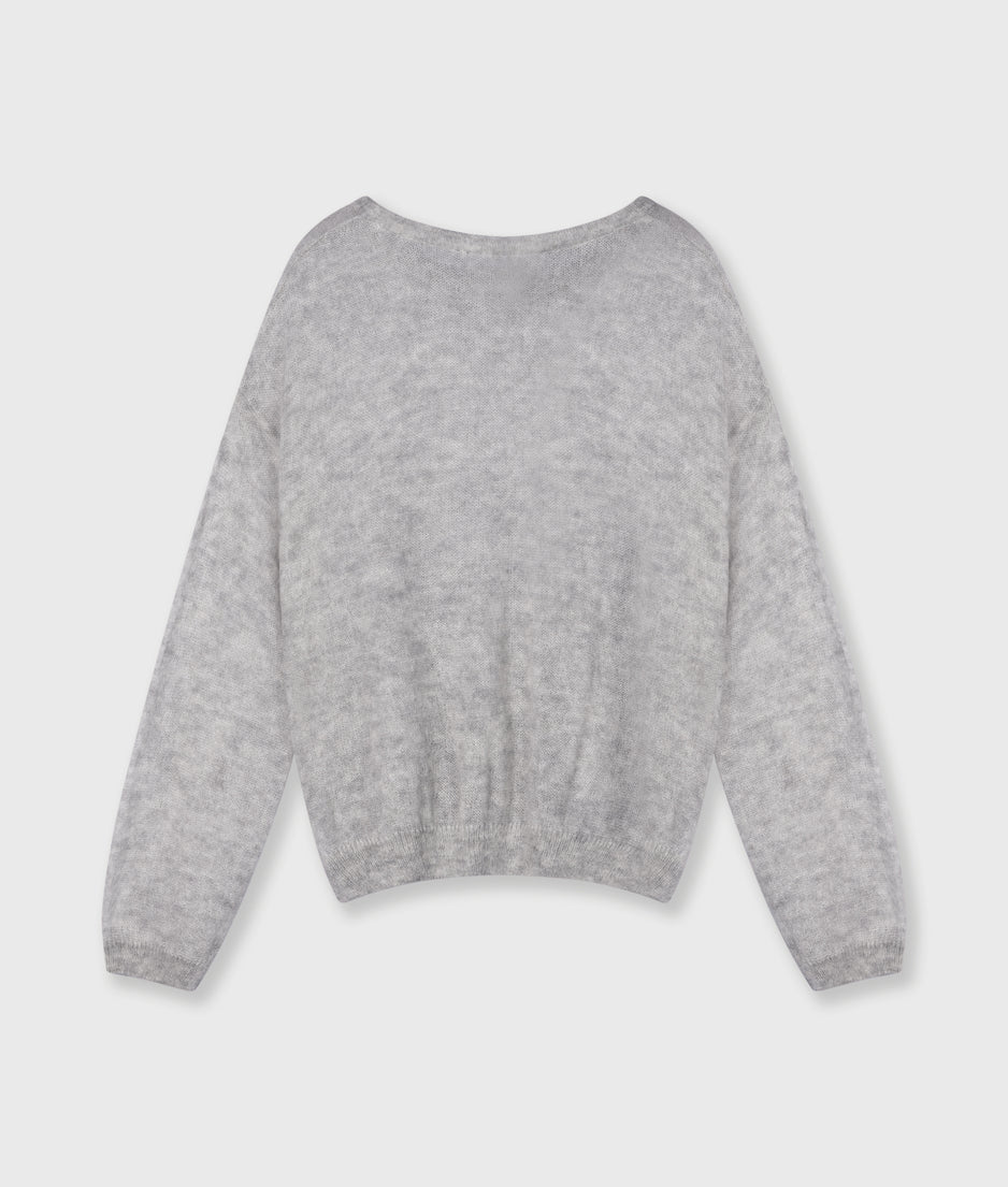 THE KNIT SWEATER | light grey melee