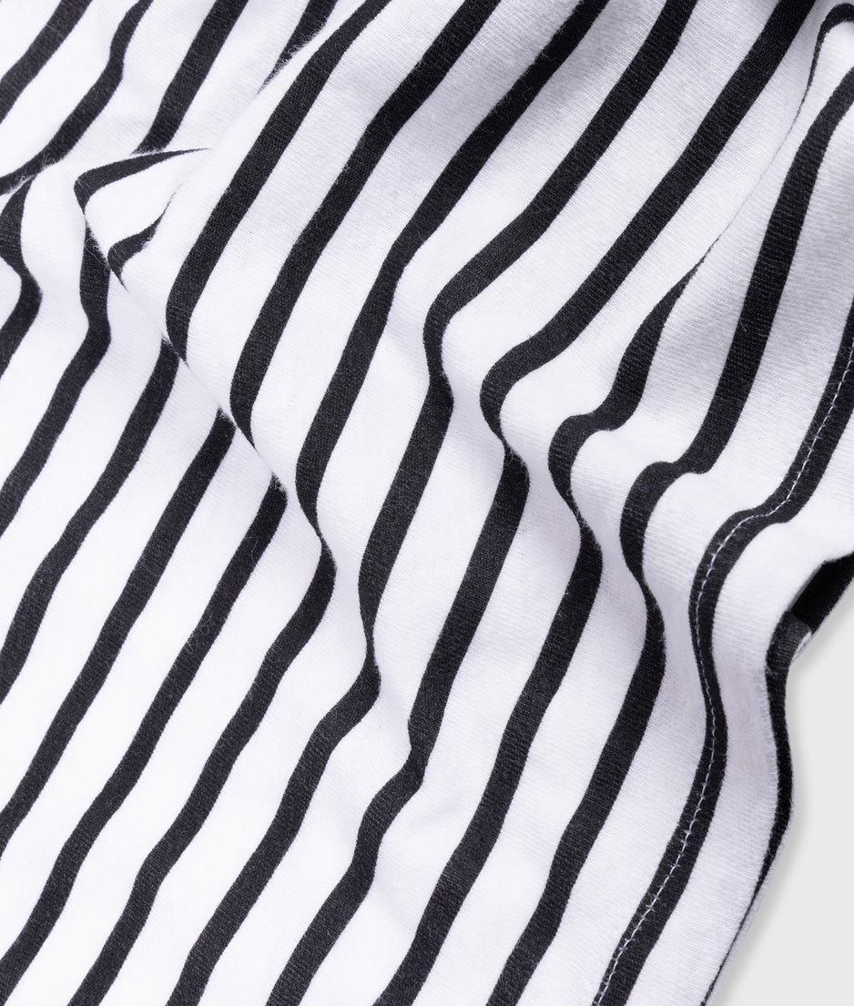 THE PETITE TEE LINEN STRIPES | white/black