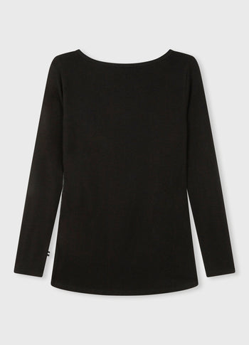 THE BOAT NECK TEE | black