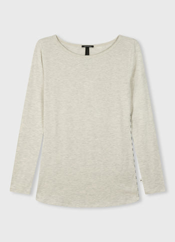 THE BOAT NECK TEE | soft white melee