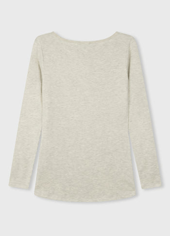 THE BOAT NECK TEE | soft white melee