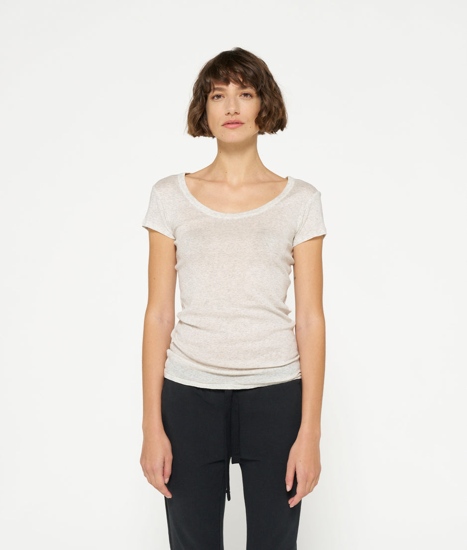 THE SLIM FIT TEE | soft white melee