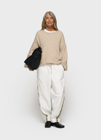 soft round neck sweater knit | earth