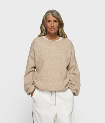 soft round neck sweater knit | earth