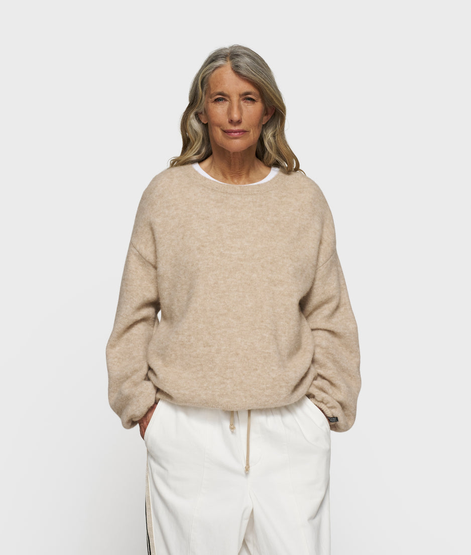 soft round neck sweater knit | earth