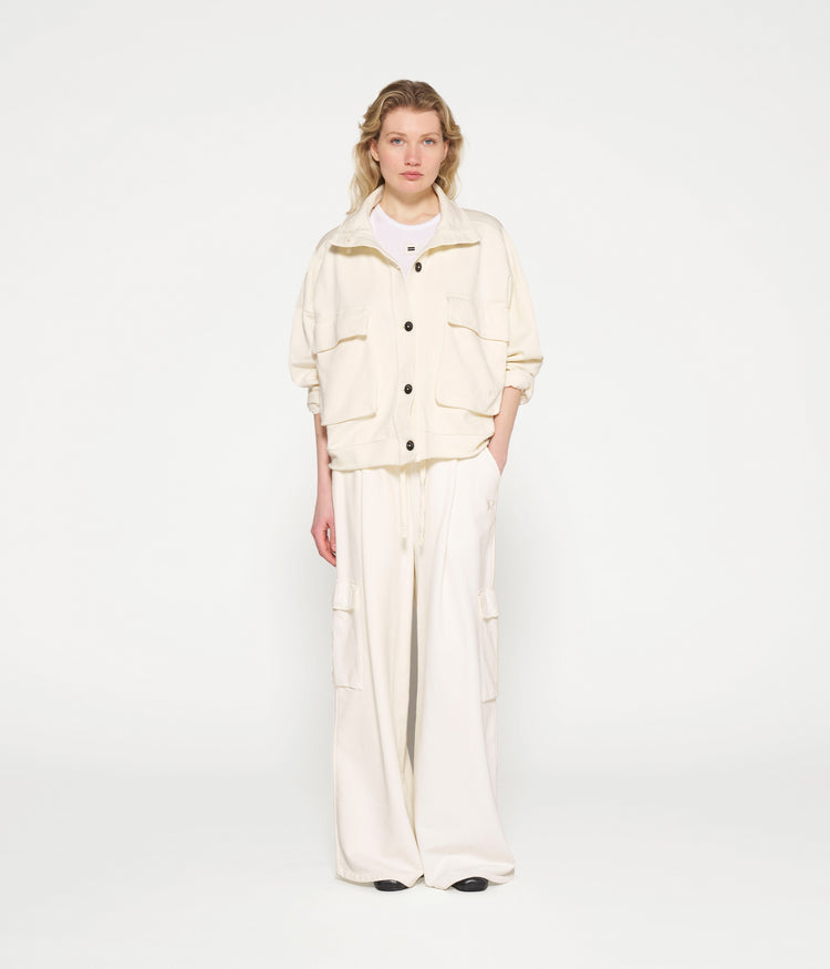 wide leg cargo pants | light natural