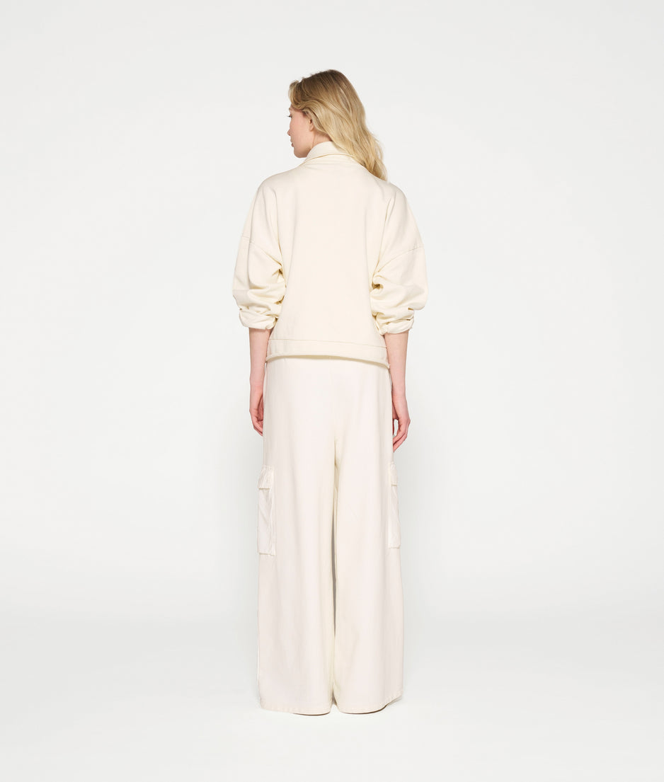 wide leg cargo pants | light natural