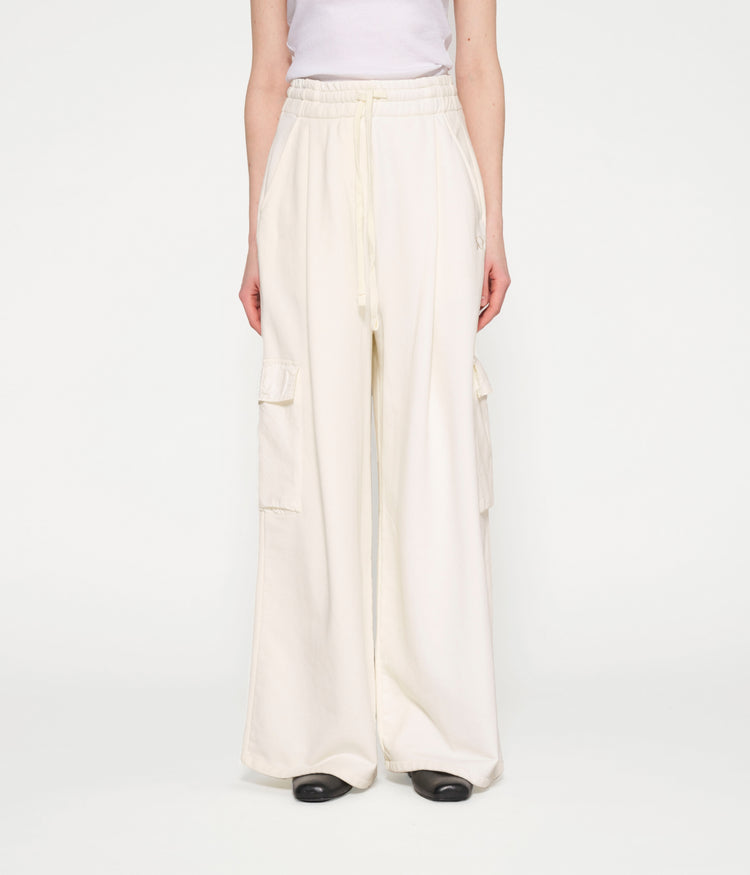 wide leg cargo pants | light natural