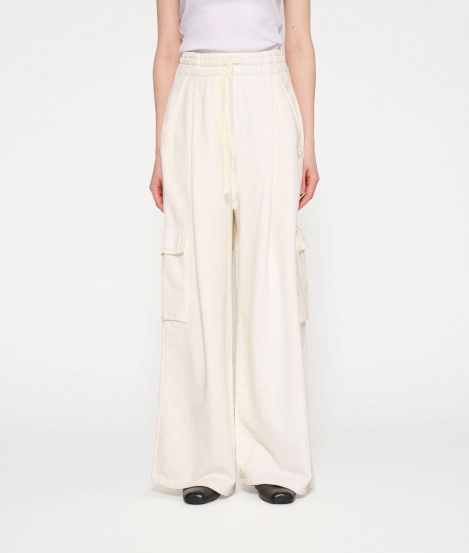 wide leg cargo pants | light natural