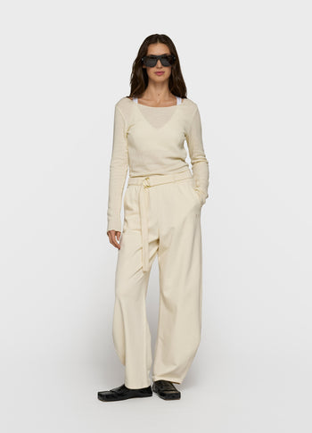 long sleeve tee mesh | soft vanilla