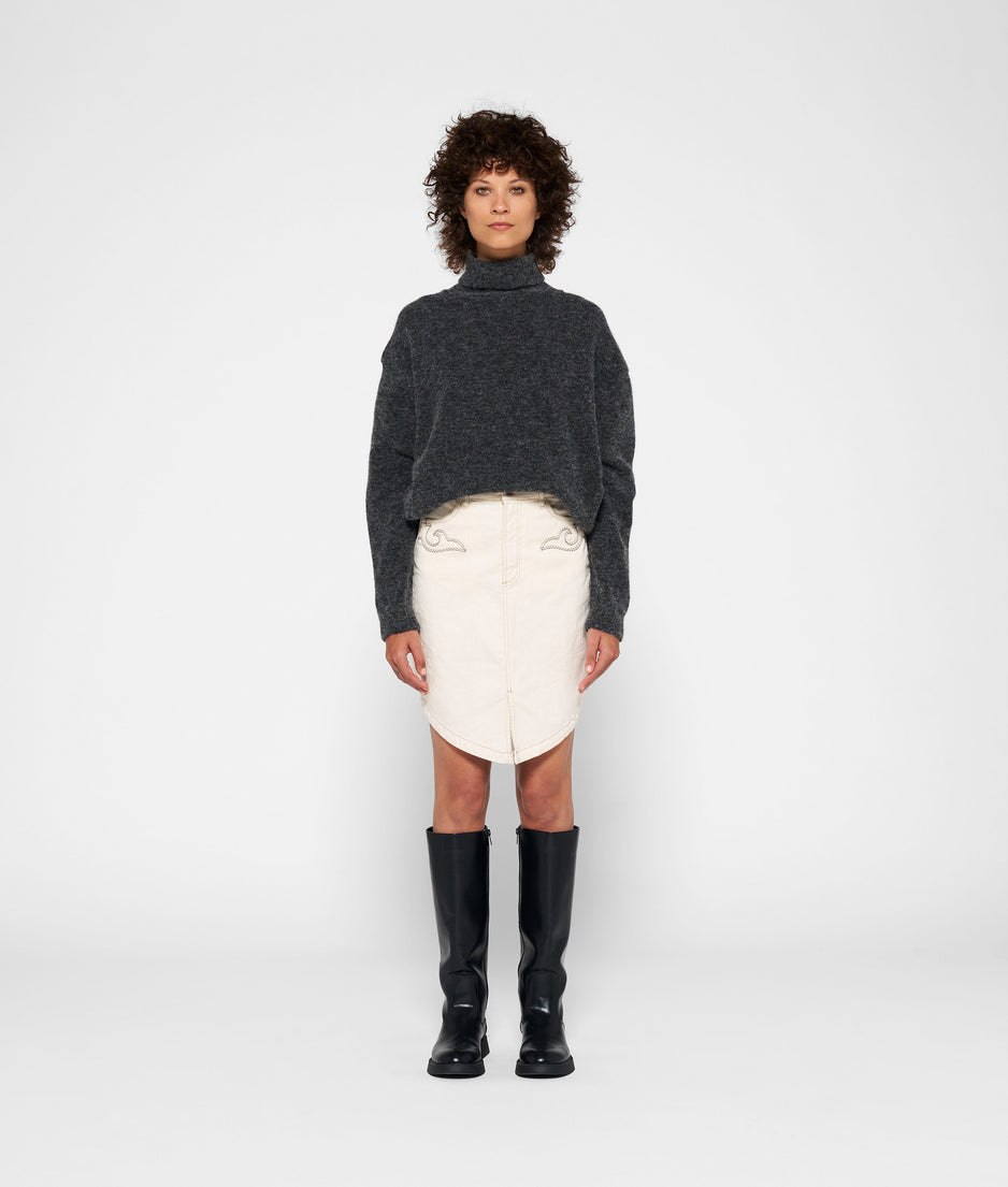 western mini skirt | ecru