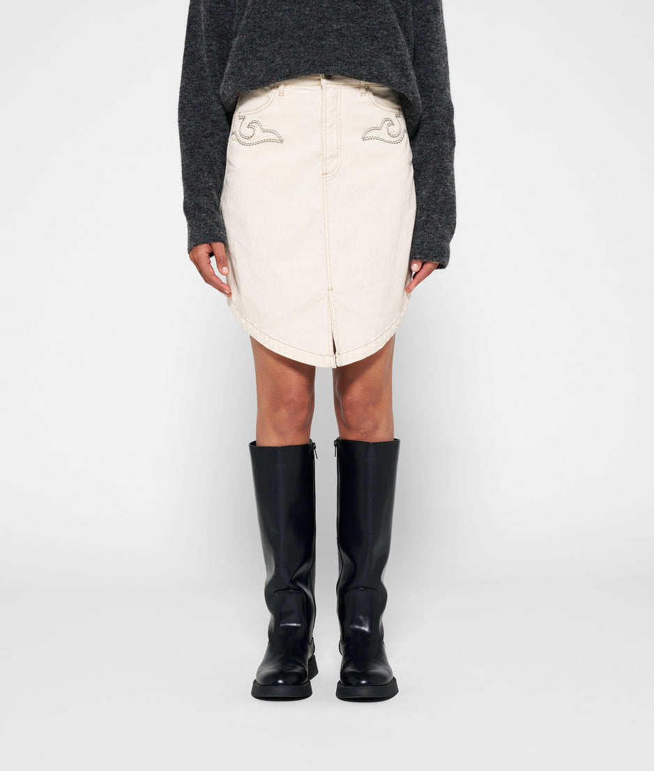western mini skirt | ecru